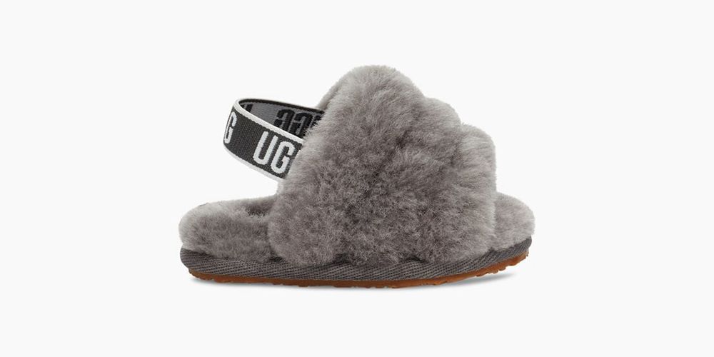 Ugg Fluff Yeah - Kids Slides - Grey - NZ (1879XFUSN)